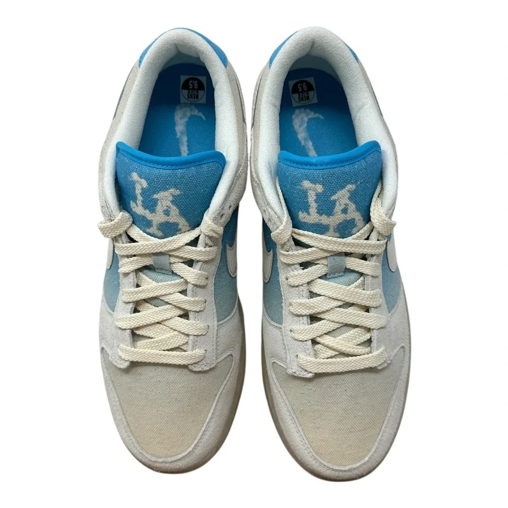 Nike Dunk Low Retro SE Mens 9.5 Sail Baltic Blue Suede Canvas HQ3621-133